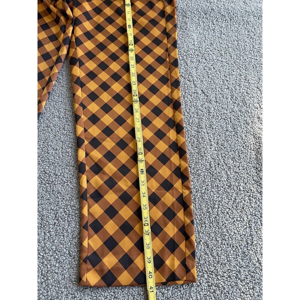 Free People Scotch & Soda Gold Black Geometric Wide Leg Boho Trouser Pants Sz XL - Picture 10 of 16
